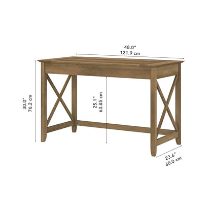 Bush Home Key West 48W Writing Desk in Reclaimed Pine - color: Reclaimed Pine, size: 48W