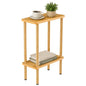 THUMEYE Narrow Side Table 7" Wide, 2 Tier Skinny End Table with Wood Legs, Slim Nightstand/Bedside Table for Small Spaces, with Adjustable Feet, 15.7" L x 20.6" H - color: Burlywood, size: 2-Tier