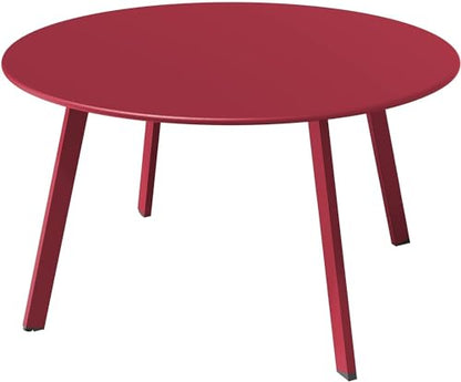 Grand patio Round Steel Patio Coffee Table, Weather Resistant Outdoor Large Side Table, (Red, 1PC) - color: Red, style: 1 PC
