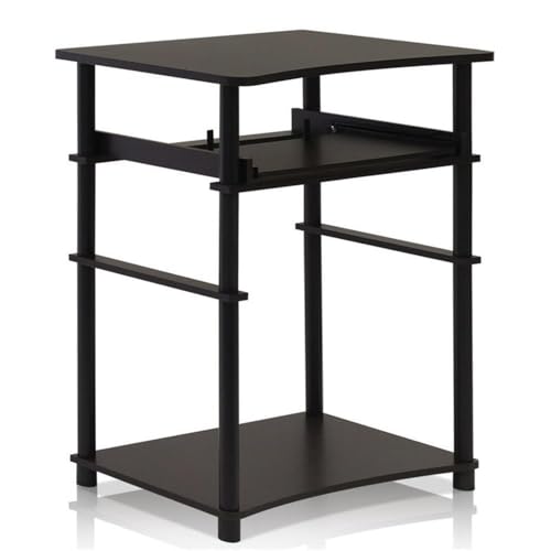 Furinno Home Computer Desk, Espresso/Black | Keyboard Tray, Laptop Notebook Computer Desk, Office Desk for Home Office, Study Room, Dorm, Bedroom - color: Espresso/Black, size: 16 Inch