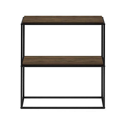 Furinno Moretti Modern Wide Stackable Metal Shelf, Columbia Walnut - color: Columbia Walnut, size: Stackable Metal Frame