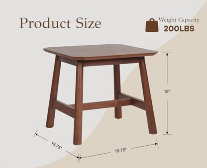 CIMOTA Solid Wood Side Table Modern Small Square End Table for Living Room Farmhouse Narrow Nightstand for Small Spaces/Bedroom/Office, Walnut Finish - color: Walnut