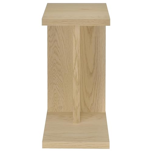 Coaster Home Furnishings - Clower - Wood - C-Shaped Side Table with Rectangular Top, Open Form, and Square Edges - Living Room - Light Oak - 930275 - color: Light Oak