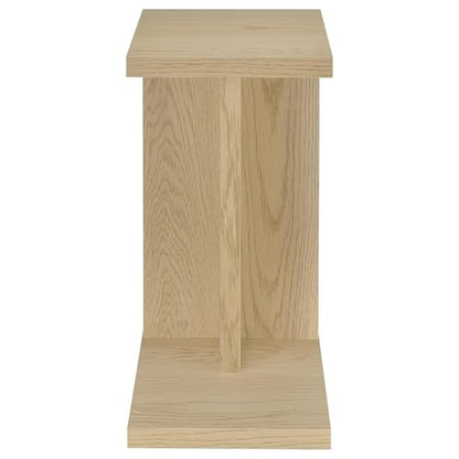 Coaster Home Furnishings - Clower - Wood - C-Shaped Side Table with Rectangular Top, Open Form, and Square Edges - Living Room - Light Oak - 930275 - color: Light Oak