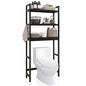 SMIBUY Bathroom Storage Shelf, Bamboo Over-The-Toilet Organizer Rack, Freestanding Toilet Space Saver with 3-Tier Adjustable Shelves (Black) - color: Black