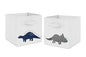 Sweet Jojo Designs Navy Blue and Grey Modern Dino Foldable Fabric Storage Cube Bins Boxes Organizer Toys Kids Baby Childrens for Mod Dinosaur Collection Set of 2 - color: Blue and Green Dinosaur