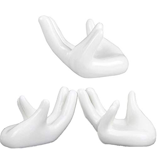 3 Pack Air Plants Holders Ceramic Mini Hand Shape Stand Tillandsia Holder Small Container Pot Hand Shape Small Container Airplant Display Container Pot Plant Decorative Home Decor