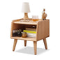 Bedside Table - 100% Solid Oak Wood Nightstand - Small Nightstand with Open Design - Small Side End Table for Bedroom Living Room, Easy Assembly (Natural Color) - color: Natural Color