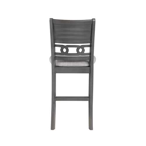 New Classic Furniture Gia Counter Dining Chair (Set of Four), Light Gray Fabric Upholstered Seat & Back Rest, Gray - color: Grey, size: Set of 4, style: Counter Chair