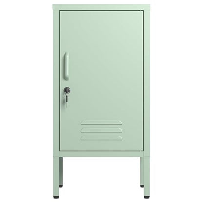 Metal Locker Nightstand with Shelf,Single Door Lockable Metal End Table,Modern Bedside Table, Versatile Side Cabinet for Bedroom, Living Room, or Office (27.55”h x 13.78”w x 14.96”d) - color: Green