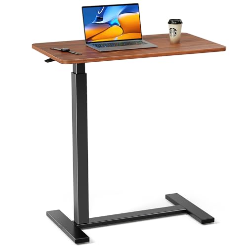 Sweetcrispy Overbed Table, Bedside Table, Storage Shelf | Adjustable Rolling Wheels, Hospital Home Use, Mobile Laptop Desk, Space Saving Frame, Chocolate - color: Chocolate