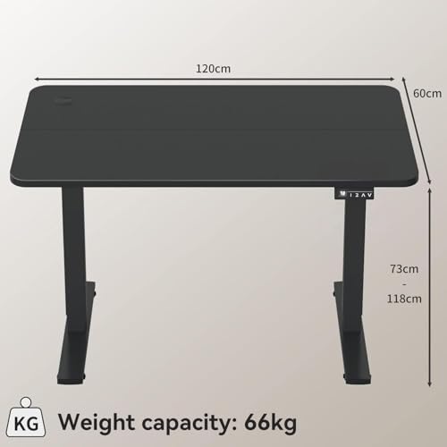 Furmax Electric Height Adjustable Standing Desk Large 40 x 24 Inches Sit Stand up Desk Home Office Computer Desk Memory Preset with T-Shaped Metal Bracket, Black - color: Black, size: 40 Inch