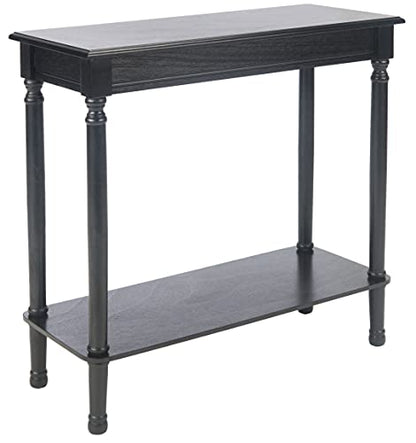 SAFAVIEH Furniture - Tinsley Rectangle Console Table - Black - Solid Wood - Farmhouse Turned-Leg Design - Ideal for Entryway, Living Room, Hallway, 28"W x 11.75"D x 28"H (CNS5724B) - color: Black