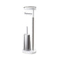 Joseph Joseph EasyStore Butler Toilet Paper Holder Stand and Flex Toilet Brush with Shelf and Drawer, Stainless Steel - style: Stand with Toilet Brush