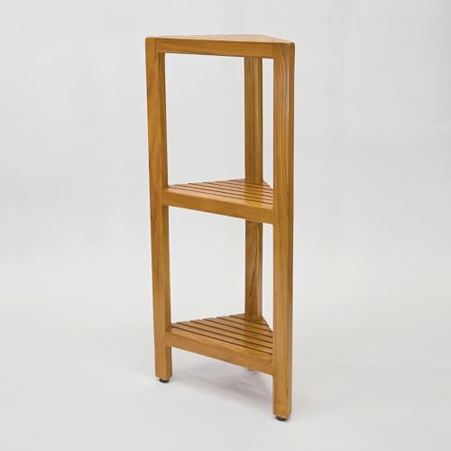 Asta Zini 3-Tier Free Standing Corner Shelf, Bathroom Corner Stand, Fully Assembled, TB-134