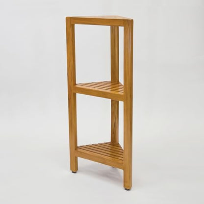 Asta Zini 3-Tier Free Standing Corner Shelf, Bathroom Corner Stand, Fully Assembled, TB-134