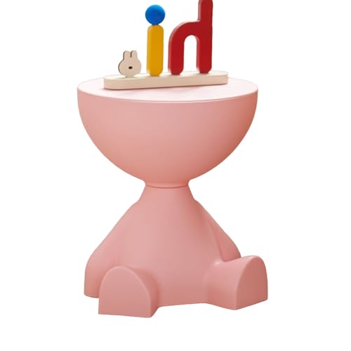 Side Table, Circle Coffee Table, Nightstand, Small End Table Accent Living Room Bedroom Balcony Office, Bedside Home Decor for Living Room, Bedroom, Small Spaces, Easy Assembly (Pink) - color: Pink