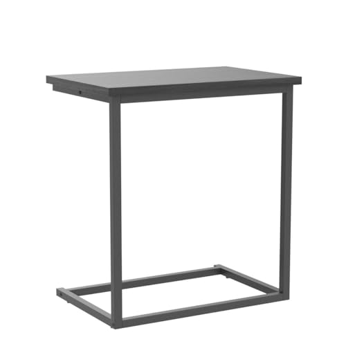 Pipishell C Shaped End Table 27 Inches High, Side Table for Couch Slide Under, Sofa Side Table for Living Room, Grey - color: Grey