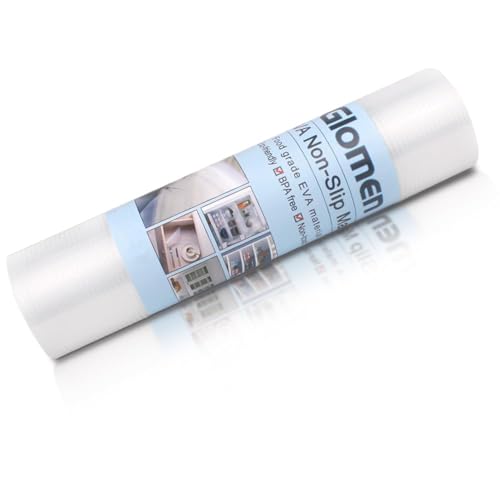 Glomen Shelf Liner, Non-Slip Cabinet Liner, Washable Oil-Proof for Kitchen Cabinet, Shelves, Refrigerator, Storage, Desks, 12 Inches x 10 FT, Non Adhesive Drawers Liner (12 Inches x 10 FT)… - size: 12"W x 120"L