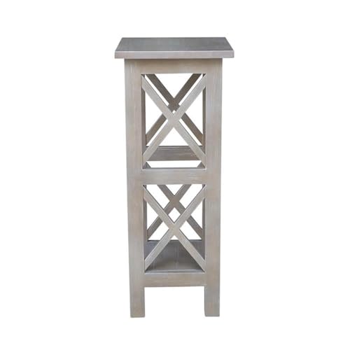 International Concepts 30" X-Sided Plant Stand, H, Gray - color: Washed Gray Taupe, size: 12 inch W x 12 inch D x 30 inch H
