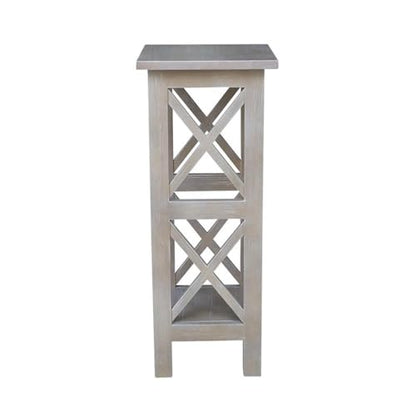 International Concepts 30" X-Sided Plant Stand, H, Gray - color: Washed Gray Taupe, size: 12 inch W x 12 inch D x 30 inch H