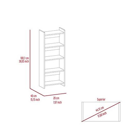 Compact Desk Bookcase Combo: Modern Black Wood Home Office Workstation with Keyboard Tray & Storage Shelves - Space Saving Design for Small Apartments & Study Rooms