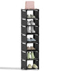 Narrow Shoe Rack 8 Tier, Slim Vertical Shoe Organizer for Small Spaces, Stackable Shoe Storage Shelf with Metal Frame & Fabric Shelves, Shoe Rack for Closet Entryway Bedroom