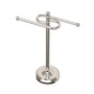 Gatco 1546PN Modern Freestanding Countertop S-Shape Towel Holder, Polished Nickel Bathroom & Kitchen Hand Towel Rack, Round Base Towel Stand for Vanity, Sink & Guest Bathroom Organization - color: Polished Nickel