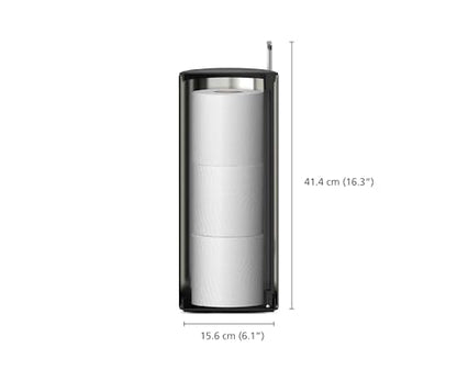 Joseph Joseph EasyStore Luxe Stainless Steel Concealed Toilet Paper Holder Stand Storage with Lid, Hods up to 3 Rolls - style: Holder