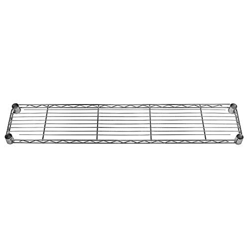 SI 8" d x 42" w Chrome Wire Shelving with 2 Tier Shelves, 800lbs Capacity Each, Modern, Contemporary, Industrial Style - size: 8" d x 42" w x 14" h