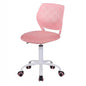 Costzon Kids Desk Chair, Armless Height Adjustable Kids Computer Chair w/Elastic Sponge Filling, Ergonomic Backrest & Stable 5-Point Wheels, Children Rolling Swivel Chair for Studyroom (Pink) - color: Pink
