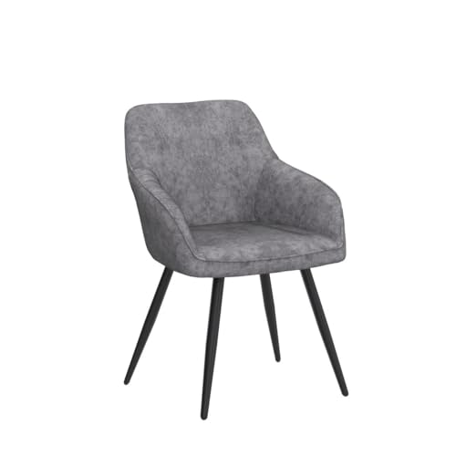 annjoe Faux Suede Accent Chair Arm Chairs Living Room Chairs Leisure Chair Upholstered Chair with Metal Legs Set of 2 for Home Kitchen Office Bistro Cafe - color: Light Gray