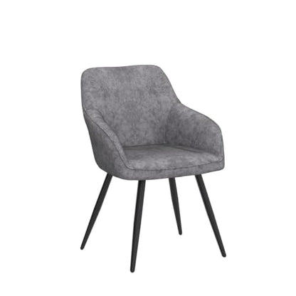 annjoe Faux Suede Accent Chair Arm Chairs Living Room Chairs Leisure Chair Upholstered Chair with Metal Legs Set of 2 for Home Kitchen Office Bistro Cafe - color: Light Gray