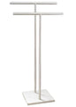 40 Inch Standing Towel Rack Double-T Shape Tall Bath Towel Sheet Holder with Marble Design Base for Bathroom Floor Next to Tub or Shower 2 Tier Towel Holder Stand Stainless Steel Brushed Nickel - color: Brushed Nickel