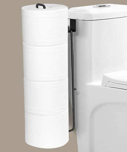 Black Over The Tank Toilet Paper Holder for 4 Roll Tissue，Bathroom Toilet Paper Roll Storage Holder Wall Mount Brushed Nickel,Metal Hanging Toilet Paper Holder Dispenser,Organizer - color: L:hold 4 Rolls Tissue(1pcs,black)