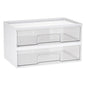 Vtopmart 2 Pack Clear Stackable Storage Drawers,12.1''W Plastic Organizers Bins for Beauty Supplies, Ideal for Vanity, Bathroom, Cabinet, Room Organization, White - style: 2pack Wide White