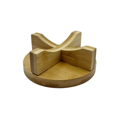 Short Round Wooden Plant Stand Indoor Desktop Flower Pedestal Stand Wood Decor Risers for Small Plants Display(4.5 Inch)