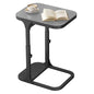 Kitstorack Height Adjustable End Table, Small Side Table for Couch, Sofa Table with Metal Frame for Living Room, Bedroom, Bedside C Shaped Table,Gray - color: Dark Gray