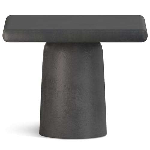SIMPLIHOME Zachary Coffee Table 2-Piece Set - 42 inch Wide Cast Aluminum Square Living Room Tables in Graphite and Black Nickel, Contemporary Nesting Center Table Set with Flexible Style, Assembled - color: Graphite, Black Nickel, size: 21 inch, style: Ca