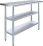 Stainless Steel Work Table with Second Undershelf. (18 x 48) - size: 18x48