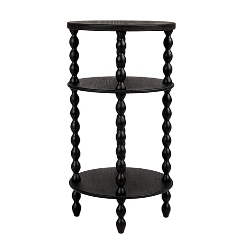 Creative Co-Op Bobbin Leg Round Wood Accent Table, Black - color: Black, size: 15.75"L x 15.75"W x 29.5"H