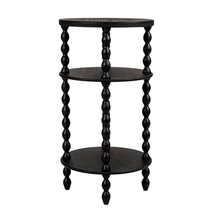 Creative Co-Op Bobbin Leg Round Wood Accent Table, Black - color: Black, size: 15.75"L x 15.75"W x 29.5"H