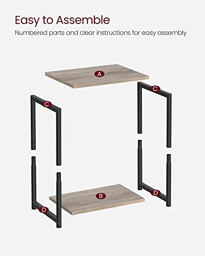VASAGLE Side Tables Set of 2, Small End Table, Nightstand for Living Room, Bedroom, Office, Bathroom, Greige and Black ULET272B02 - color: Greige + Black