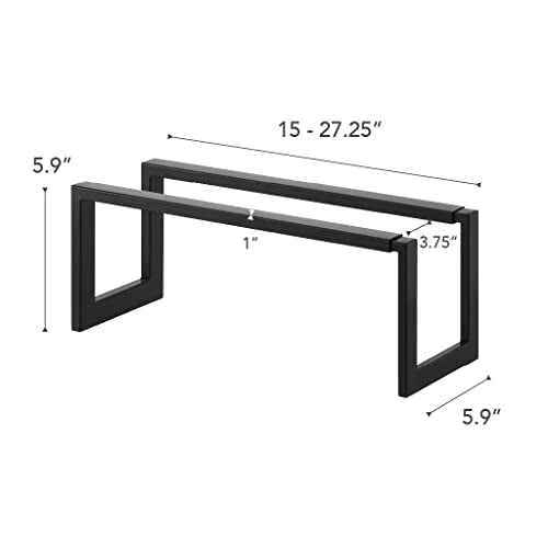 YAMAZAKI Home Line Expanding Shoe Rack, Metal, Adjustable - Single, 6" - Steel - Holds 4 To 8 Shoes - color: Black, size: Single