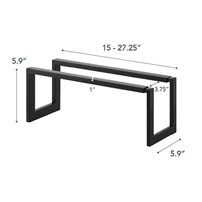 YAMAZAKI Home Line Expanding Shoe Rack, Metal, Adjustable - Single, 6" - Steel - Holds 4 To 8 Shoes - color: Black, size: Single