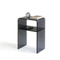 Acrylic 2-Tier End Table – 23.6”H Modern Nightstand with Shelf, Sturdy Bedside Storage for Bedroom, Living Room, Home Office, No Assembly Required (Smoky Gray) - size: Smoky Gray