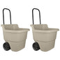 Suncast 2-Pack Multipurpose Rolling Lawn and Garden Utility Cart, 15 Gallon, Taupe - Outdoor Storage Carts with Wheels - Gardening Accessories, Tools, and Equipment - size: 2 Pack