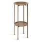 Kate and Laurel Mahdavi Modern Plant Stand Table; 12 x 12 x 27; Gold; Unique Accent Table with Textured Top