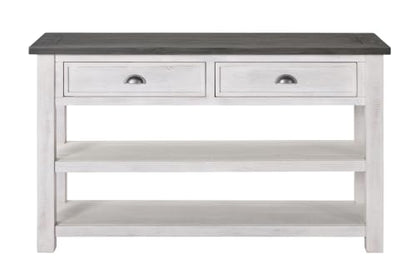 Martin Svensson Home Monterey Solid Wood Sofa Console Table White with Grey Top - color: White With Grey Top