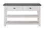 Martin Svensson Home Monterey Solid Wood Sofa Console Table White with Grey Top - color: White With Grey Top
